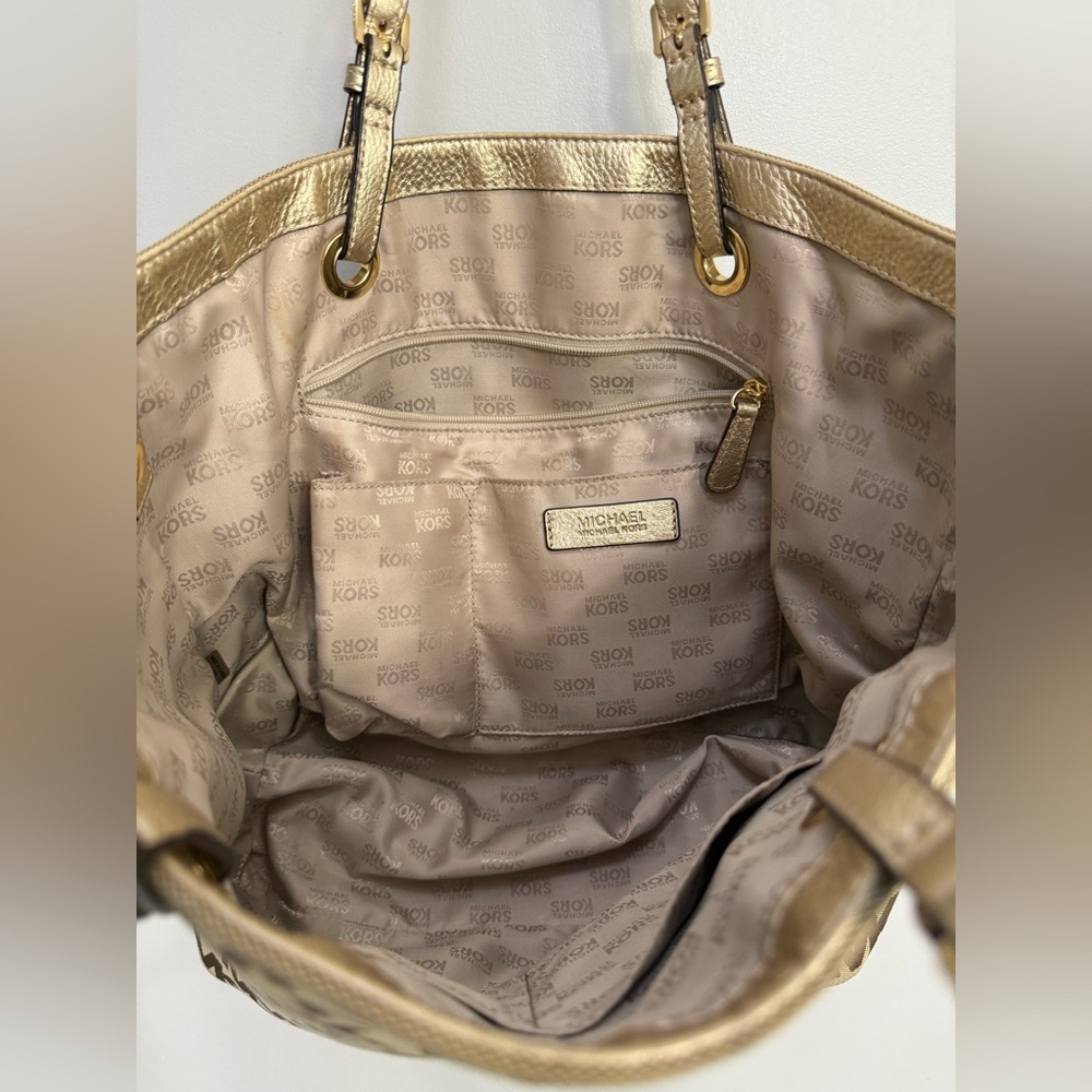 Michael Michael Kors Jet Set BG/EB/MOCHA EW Signature Tote Bag EUC - Picture 4 of 6
